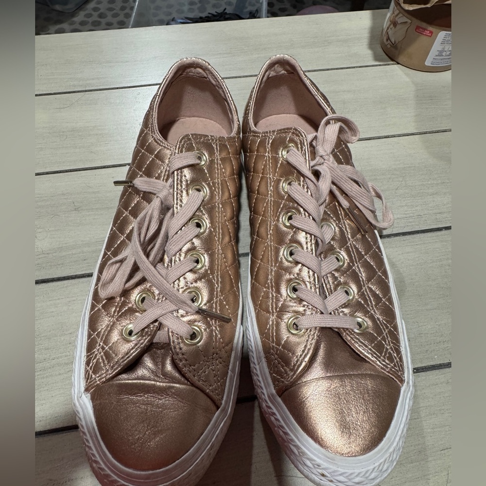 Rose Gold Converse Sneakers